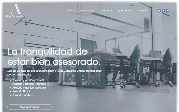 Portada de atlasconsultores.es, asesoría