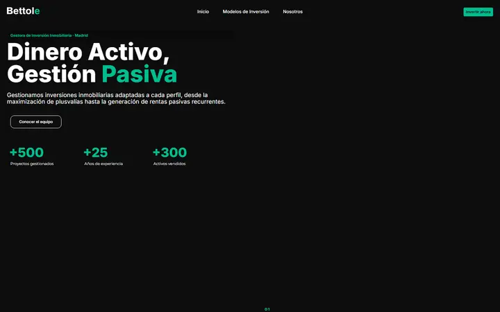 Portada de bettolecapital.com, inversión