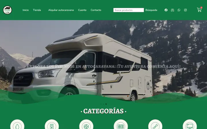 Portada de caravaningpirineos.es, autocaravanas