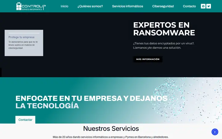 Portada de controlip.net, ciberseguridad