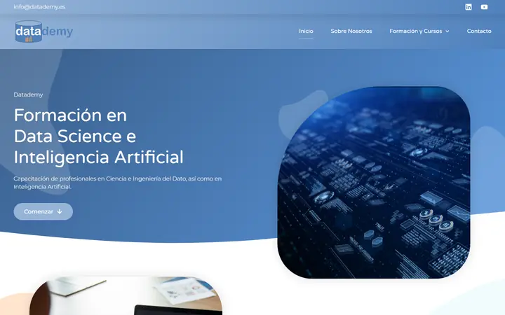 Portada de datademy.es, formación