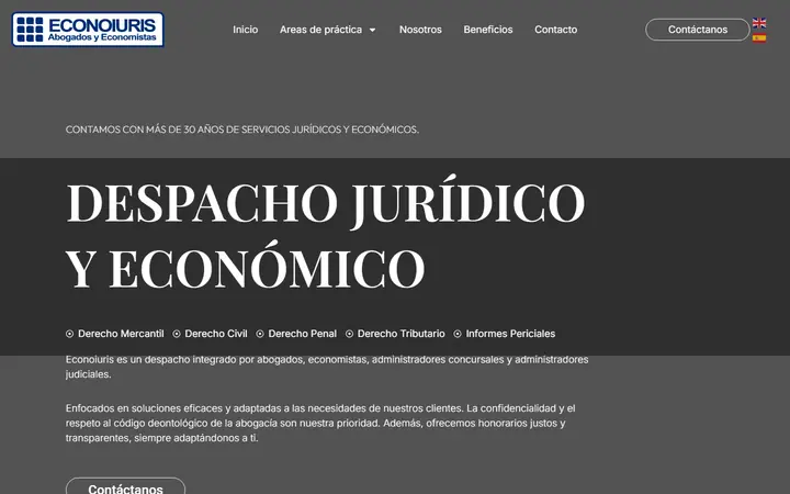 Portada de econoiuris.com, despacho jurídico