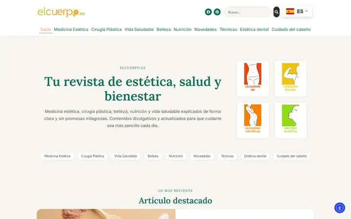 Portada de elcuerpo.es, revista