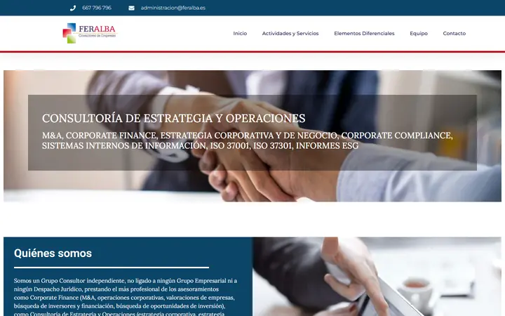 Portada de feralba.es, consultoría