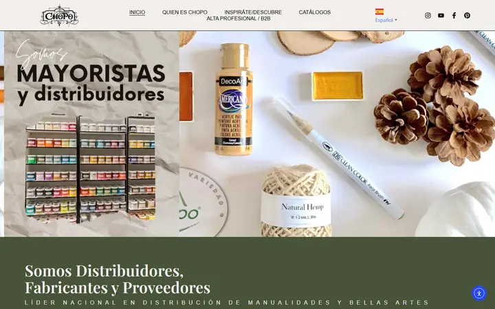 Portada de mayoristachopo.com, mayorista