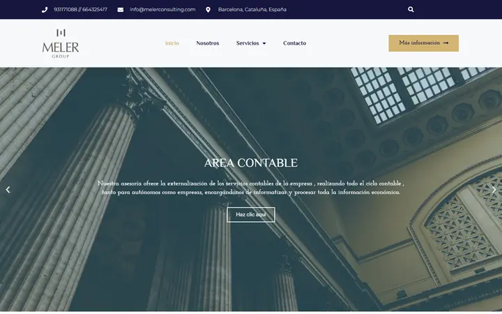 Portada de melerconsulting.com, consultoría