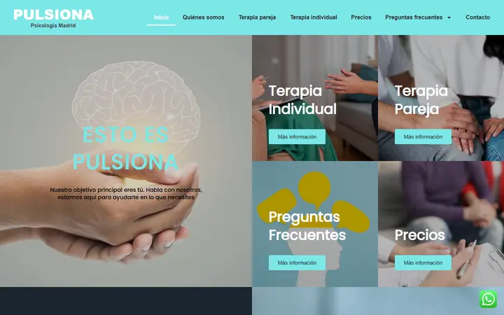 Portada de pulsiona.com, psicología
