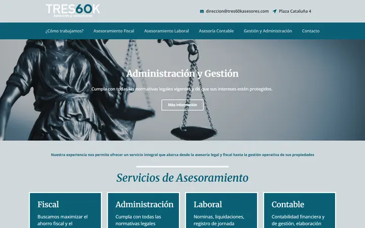Portada de tres60kasesores.com, asesoría