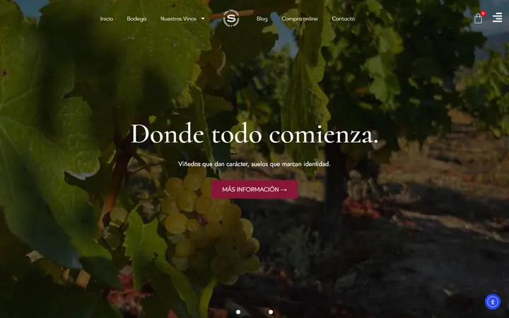 Portada de vinosomoza.com, bodega